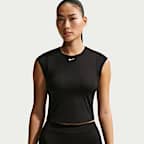 나이키 스윔 에포트리스 에센셜 여성 캡 소매 스윔 탑
