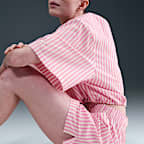 Shorts a rayas de tiro medio holgados para mujer Nike Sportswear Chill Poplin