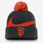San Francisco Giants Peak Men's Nike MLB Cuffed Pom Beanie - Black