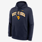 West Virginia Arch Men's Nike College Pullover Hoodie - Navy