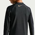 Playera de manga larga con cierre para niños talla grande Nike Swim Hydroguard