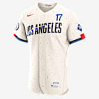 Jersey Nike de la MLB Authentic para hombre Freddie Freeman Los Angeles Dodgers City Connect - Crema