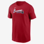 Atlanta Braves Fuse Wordmark Men's Nike MLB T-Shirt - Red