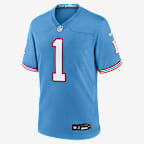 Cam Ward Tennessee Titans 2025 NFL Draft First Round Pick Men's Nike NFL Game Jersey - Light Blue