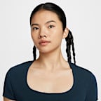 ナイキ スポーツウェア チル ニット ウィメンズ ショートスリーブ スクエアネック トップ