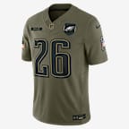 Saquon Barkley Philadelphia Eagles Salute to Service Men's Nike Dri-FIT NFL Limited Jersey - Medium Olive
