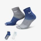 Meias pelo tornozelo com amortecimento Nike Everyday Plus (2 pares) - Multicolor