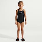 Traje de baño de una pieza con espalda deportiva para niña talla pequeña Nike Swim