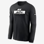 Playera de manga larga Nike Dri-FIT de la NFL para hombre New York Jets Sideline Team Issue - Negro