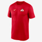 Playera universitaria Nike Dri-FIT para hombre Ohio State Sideline Legend Small Logo - Rojo
