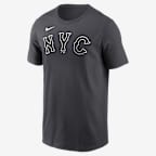 New York Mets City Connect Large Logo Men's Nike MLB T-Shirt - Anthracite