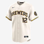 Rhys Hoskins Milwaukee Brewers Men's Nike Dri-FIT ADV MLB Limited Jersey - Cream