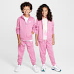 Nike Dri-FIT Conjunto de 2 piezas con cinta con logotipos de cierre completo para niños talla pequeña