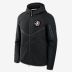 Chamarra universitaria Nike con gorro de cierre completo para hombre Florida State Tech Fleece Windrunner - Negro