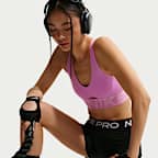 나이키 프로 스컬프트 여성 미디엄 서포트 패드 스포츠 브라