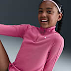 Nike Girls' Dri-FIT Long-Sleeve 1/4-Zip Top
