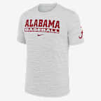 Alabama Crimson Tide Velocity Baseball Wordmark Stack Men's Nike Dri-FIT College T-Shirt - White