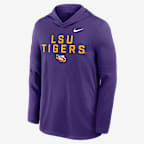 LSU Sideline Men's Nike Dri-FIT College Long-Sleeve Hooded Top - Purple