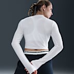 Crop top ajusté à manches longues Nike Sportswear Chill Knit pour femme