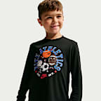Playera de manga larga Dri-FIT con gráfico para niños talla pequeña Nike - Negro