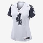 NFL Dallas Cowboys (Dak Prescott) Women's Game Football Jersey - White