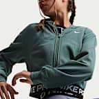 Sudadera con gorro Dri-FIT de cierre completo para niña talla grande Nike Pro Fleece