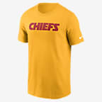 Kansas City Chiefs Primetime Wordmark Essential Playera Nike de la NFL para hombre - Oro