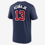 Playera Nike Dri-FIT de la MLB para hombre Ronald Acuña Jr. Atlanta Braves Legend Home