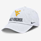 West Virginia Sideline Club Gameday Men's Nike College Adjustable Hat - White