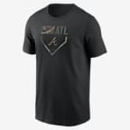 Playera Nike de la MLB para hombre Atlanta Braves Camo - Negro