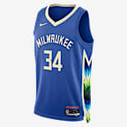 Giannis Antetokounmpo Milwaukee Bucks City Edition Nike Dri-FIT NBA Swingman Jersey