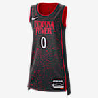 Kelsey Mitchell Indiana Fever x Stranger Things 2025 Rebel Edition Women’s Nike Dri-FIT WNBA Victory Jersey - Black/University Red