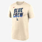 Los Angeles Dodgers City Connect Team Phrase Script Men's Nike Dri-FIT MLB T-Shirt - Cream