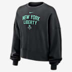 Sudadera de cuello redondo Nike de la WNBA para mujer New York Liberty Phoenix Fleece - Negro