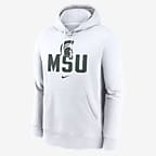 Michigan State Spartans Primetime Club Campus Men's Nike College Pullover Hoodie - White