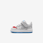 Nike Court Borough Low Baby/Toddler Shoes - Pure Platinum/University Red/Game Royal/Wolf Grey
