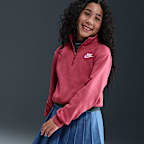 Nike Sportswear Club Fleece Big Kids' (Girls') 1/2-Zip Long-Sleeve Top