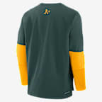 Athletics Authentic Collection Player Men's Nike Dri-FIT MLB Pullover Sweatshirt