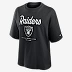Las Vegas Raiders Essential Script Boxy Women's Nike NFL T-Shirt - Black