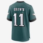 Jersey Nike de la NFL para hombre Game A.J. Brown Philadelphia Eagles Super Bowl LIX - Verde