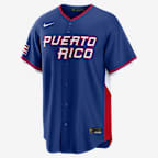 Jersey Nike Stadium para hombre Edwin Díaz Puerto Rico National Baseball Team 2026 World Baseball Classic - Royal