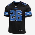 Jersey Nike de la NFL Game para niños talla grande Jahmyr Gibbs Detroit Lions - Negro