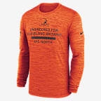 Playera de manga larga Nike Dri-FIT de la NFL para hombre Cleveland Browns Sideline Team Issue Velocity - Naranja