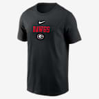 Playera universitaria Nike para hombre Georgia 2-Hit Stacked - Negro