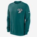 Philadelphia Eagles Draw Block Club Men's Nike NFL Pullover Crew - Teal