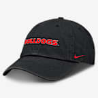 Gorra universitaria Nike ajustable para hombre Georgia Bulldogs Core Club Mascot Wordmark - Negro