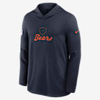 Chicago Bears Rivalries Collection Sideline Men's Nike Dri-FIT NFL Long-Sleeve Hooded Top - Navy