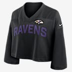 Baltimore Ravens Wide Receiver Jersey Fashion Women's Nike Dri-FIT NFL Cropped Top - Black