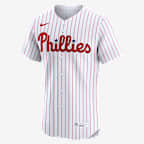 Jersey Nike Dri-FIT ADV de la MLB Elite para hombre Trea Turner Philadelphia Phillies - Blanco