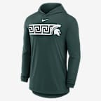 Playera con gorro de manga larga universitaria Nike Dri-FIT para hombre Michigan State Primetime Pattern - Verde